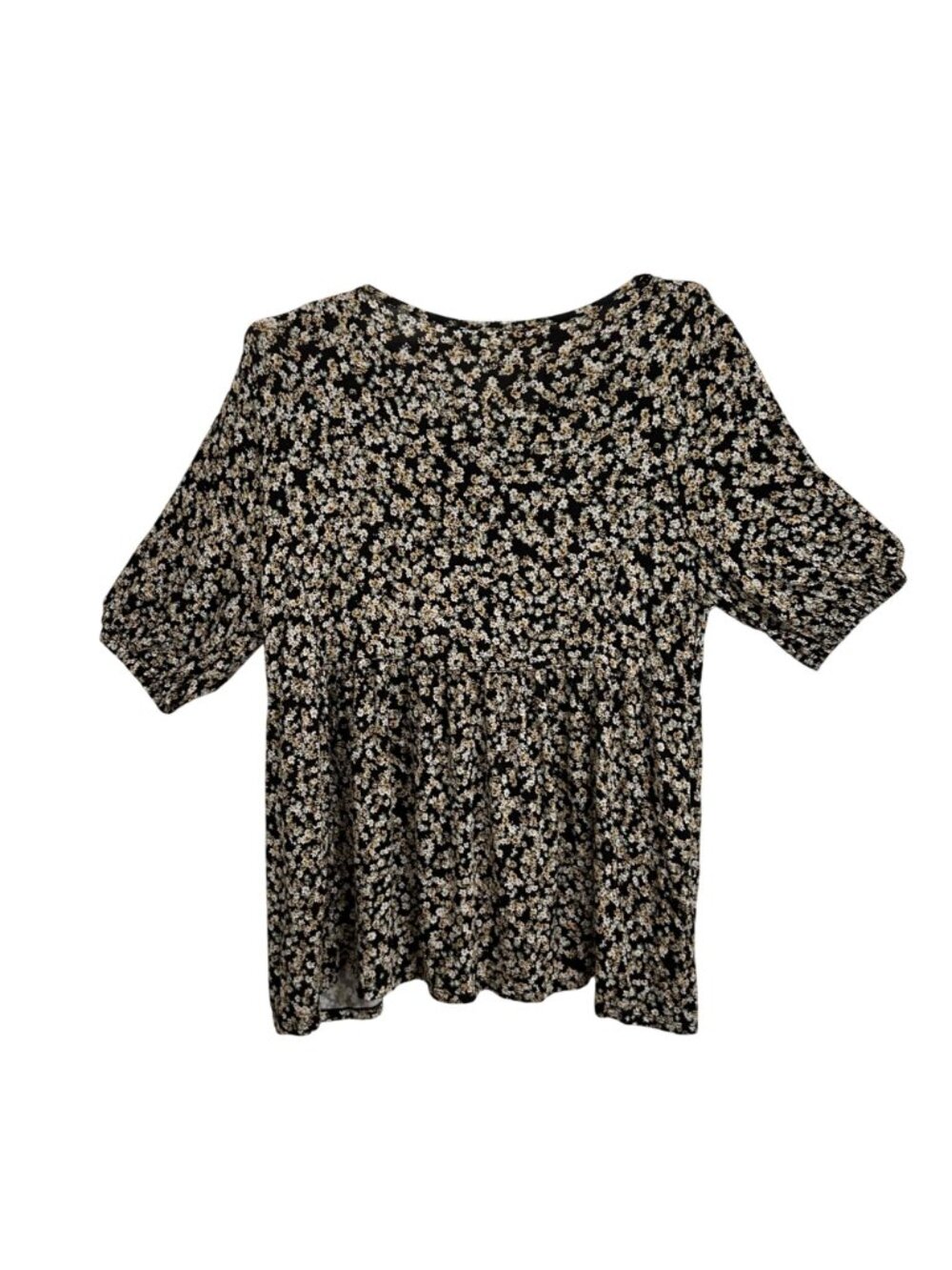 Skyes The Limit Black Floral Short Sleeve Babydoll Blouse SZ 3X Forest Fairy - Picture 3 of 8